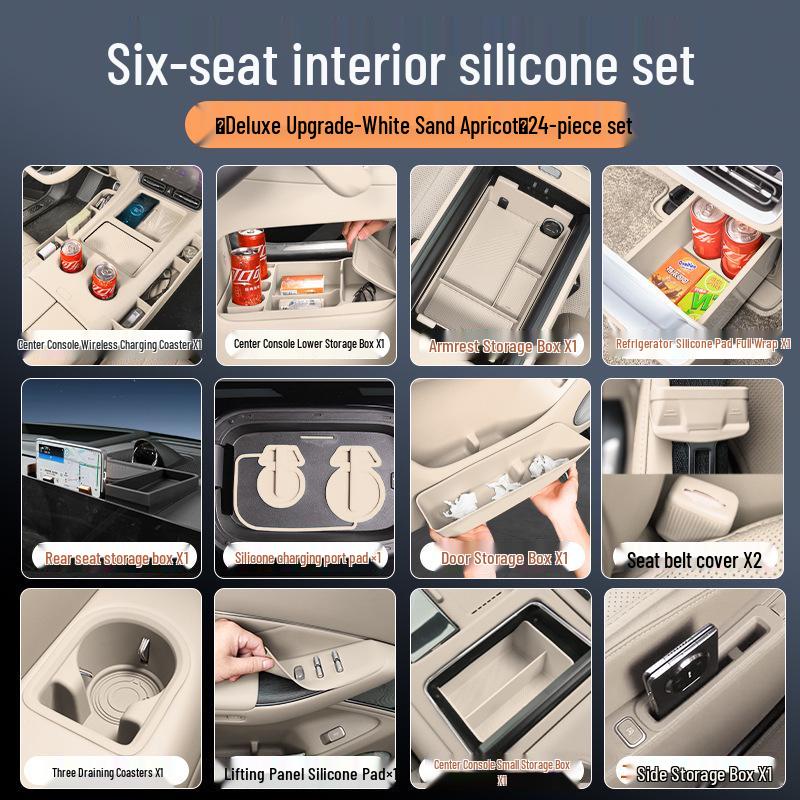 AITO M8 Car Interior Silicone Protector Set - Central Control & Cup Holder Accessories