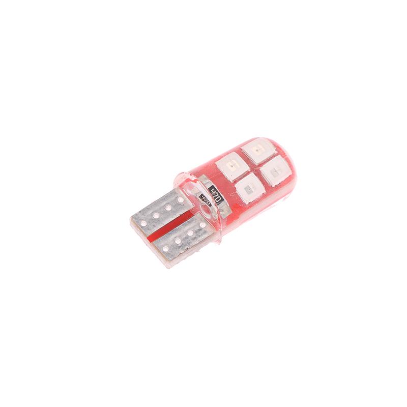 Car Led T10 W5W Canbus Glass Cob 6000K Reading Dome Lamp Marker Wedge License Platelight Bulb 168 194 192 Dc 12V White Blue Red
