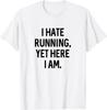 Funny Sarcastic Mens I Hate Running Tshirt Marathon Runner Fitness Workout Tee for Guys Cotton Printed Short Sleeve Shirts Y2k