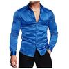 Men's Autumn Fashion Shiny Solid Color Casual Versatile Party Shirt