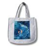 Mardi Home Textile Tote Bag, Shoulder Bag, Unisex Bag, Fish Pattern, for School, Commuting, Work, Gym, and Outings
