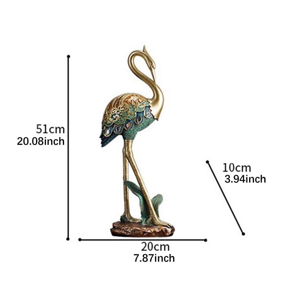 Kranstatue Kreative Wohnkultur Harzornament Traditionelles Chinesisches Kunstwerk für Schlafzimmer Wohnzimmer Yoga Schreibtisch Einweihung