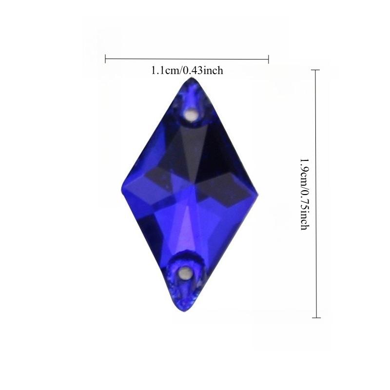 High Quality Rhombus Glass Crystal Sew On Rhinestones Strass Stone With Two Holes,DIY/clothing Accessories 1.1x1.9cm 28pcs