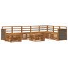 Outdoor Sofa Set 7 Pcs Natural Solid Acacia Wood