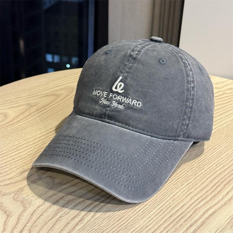 American Retro Washed Letter Embroidered Baseball Cap Children Versatile Couple Wide Brim Show Face Small Sun Protection Casual