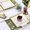 Square Plate Western Food Plate Square Gold Stamped Hard Plastic Plate  Edge Square Plate