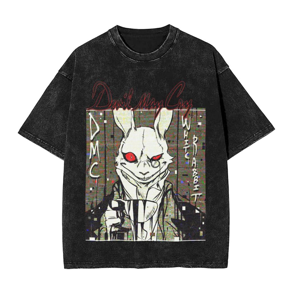 Dante Game DMC Devil May Cry T Shirts Manga Graphic Washed Streetwear TShirts Short Sleeve Tee Shirt for Men Women Clothing