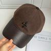 New soft top polished cotton baseball cap for women, simple and fashionable peaked cap, small face, solid color hat for men