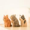 Wooden Cat Sculpture Vintage Desk Ornament For Office Decor And Gift Giving