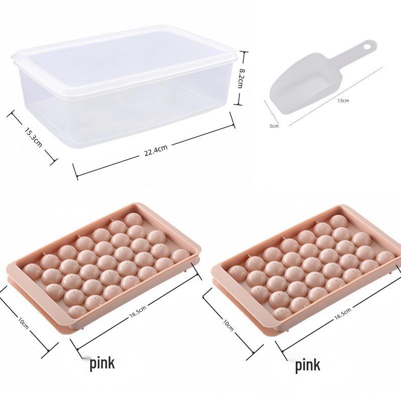 Spherical Ice Cube Tray with Lid for Ice Hockey - Makes 33 Cubes