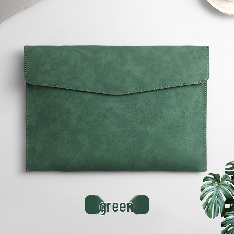 Thickened Waterproof A4 Leather File Folder with Snap Button & Customizable Logo