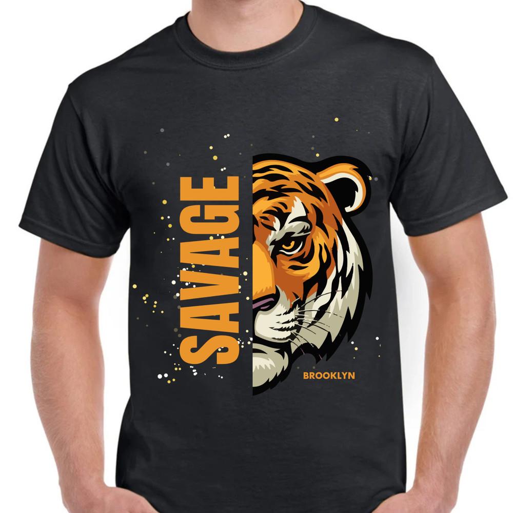 Savage Tiger T-Shirt – Savage Tiger Graphic Tee, Casual Streetwear