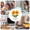 Sunflower Hand Woven Potted Creative Wool Knitting Flower Sunflower Decorations Sunflower Knitted Flower Crochet Decor Gift