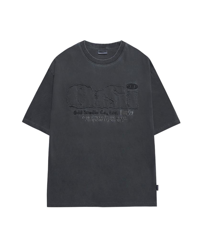 ODDSTUDIO Odsd Pigment Damaged T-Shirt - Charcoal