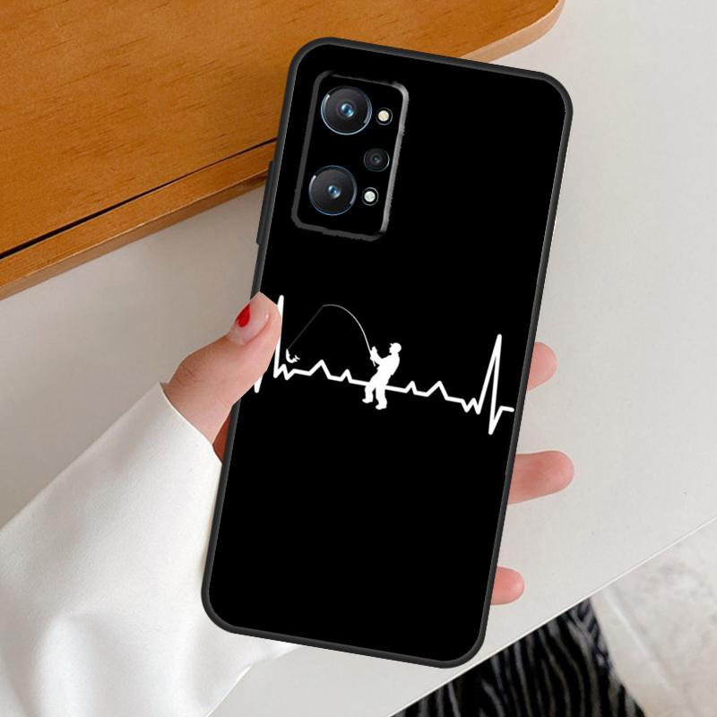Fishing Heartbeat For Realme C53 C51 C55 C67 C30 C31 C33 C35 C21Y C25s GT5 9 10 11 12 Pro Plus GT Neo 6 Case