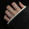 Zircon Initial A-Z Letter Rings for Women Girl Adjustable Opening Ring Name Alphabet Female Wedding Fashion Jewelry Gift