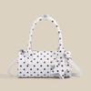 Sweet Polka Dot Mini Shoulder Bag Women Casual Crossbody Purse Urban Chic Round Tube PU Handbag