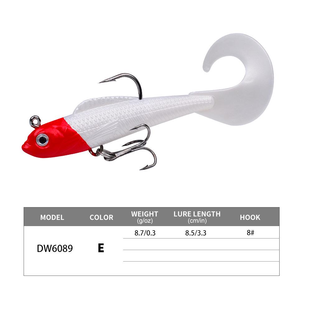 Curly Tail Soft Bait Lure 8.5cm 8.7g Bionic Fish Cockroach Bass Killer