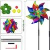 Striped Laser Rainbow Pinwheel Bird Repellent Toy