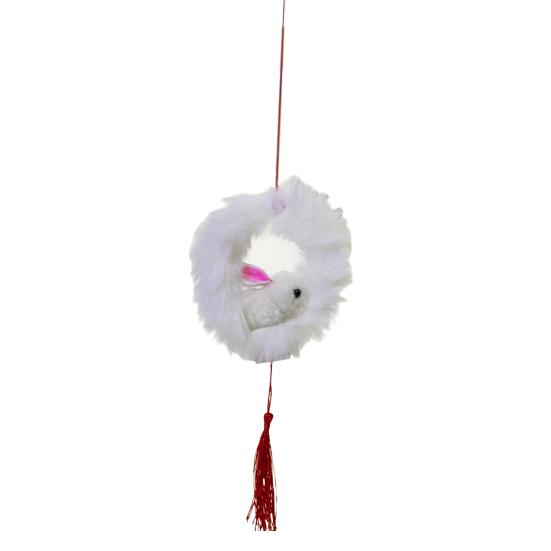 Chinese New Year Rabbit Lantern DIY Handheld Velvet Bunny Lantern for Mid-Autumn Spring Festival Decoration