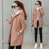 Women's Faux Lamb Wool Hooded Cardigan – New Style, Warm, Loose Fit, Mid-Length Winter Outerwear