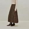 INMAN Retro Pleated Plaid A-Line Skirt