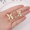 Simple Cross Scarf Clip X Shape Metal Brooches For Women Hollow Bow Scarves Buckle Holder Shawls Jewelry Clothing Accessories