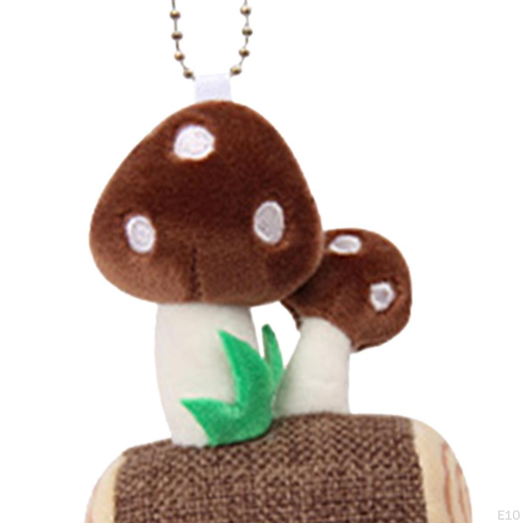 Keychain Backpack Decoration Stuffed Plush Mushroom Toy Handbag Charm Ornament for Party Favors