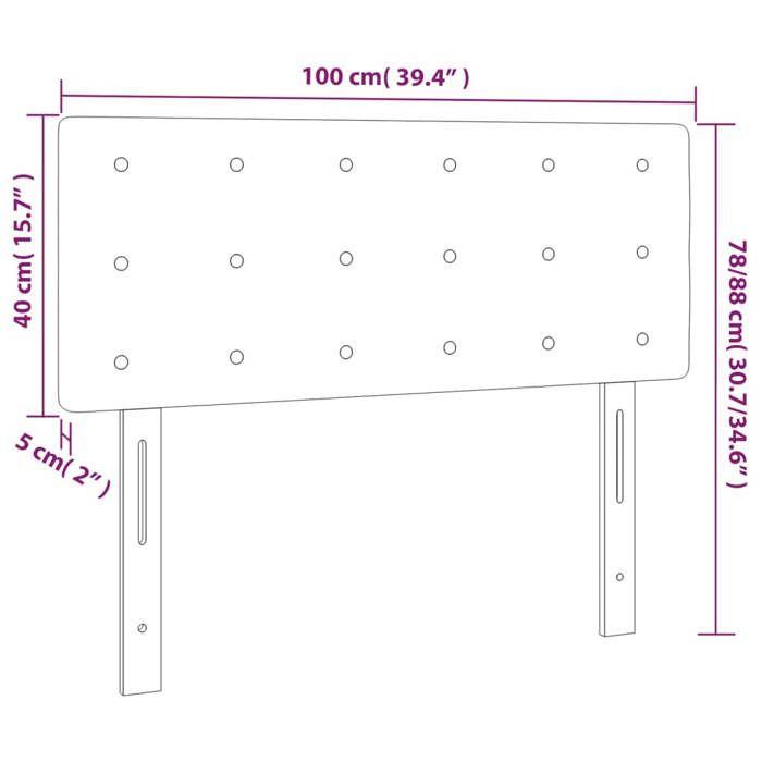 VidaXL Tête de Lit à LED Meuble de Chambre à Coucher Accessoire de Lit Simple Tête de Cadre de Lit Intérieur Noir 3121696