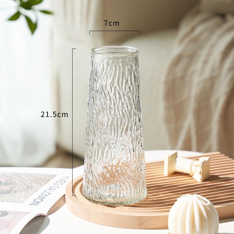 

1pc Luxury Transparent Conical Glass Vase for Hydroponic Flowers, Roses, Lilies – Ideal for Living Room Tabletop Decoration