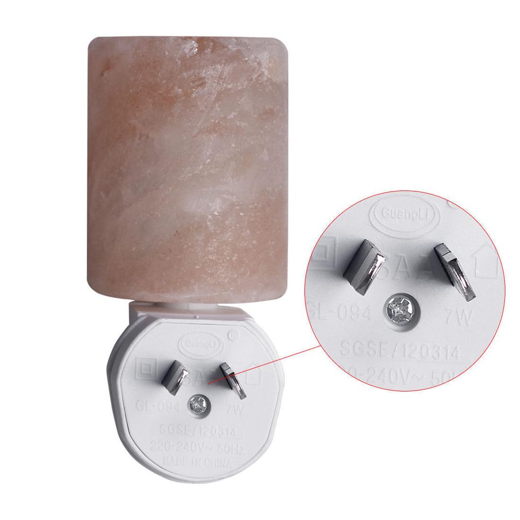 Himalaya-Salzlampe, warmweiß, Nachtlicht, natürlicher Kristall, handgeschnitzt, luftreinigend, mit Stecker, Freisetzung negativer Ionen, Schlafzimmer