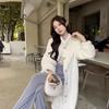 2025 Women's Thickened Faux Shearling Coat with Mink Fur Stand Collar