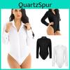 Women Shirt Bodysuit Bottoming Shirt Office Wear Onepiece Bodysuit Easy Care Work Bodysuit Shirt