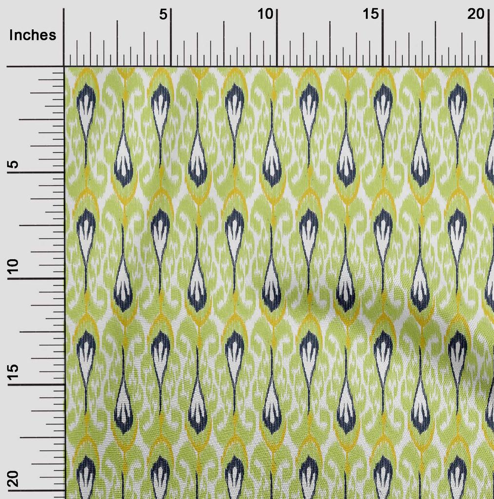 oneOone Tecido de algodão flexível, tecido étnico ikat estampado para artesanato, BTY, 40 polegadas de largura