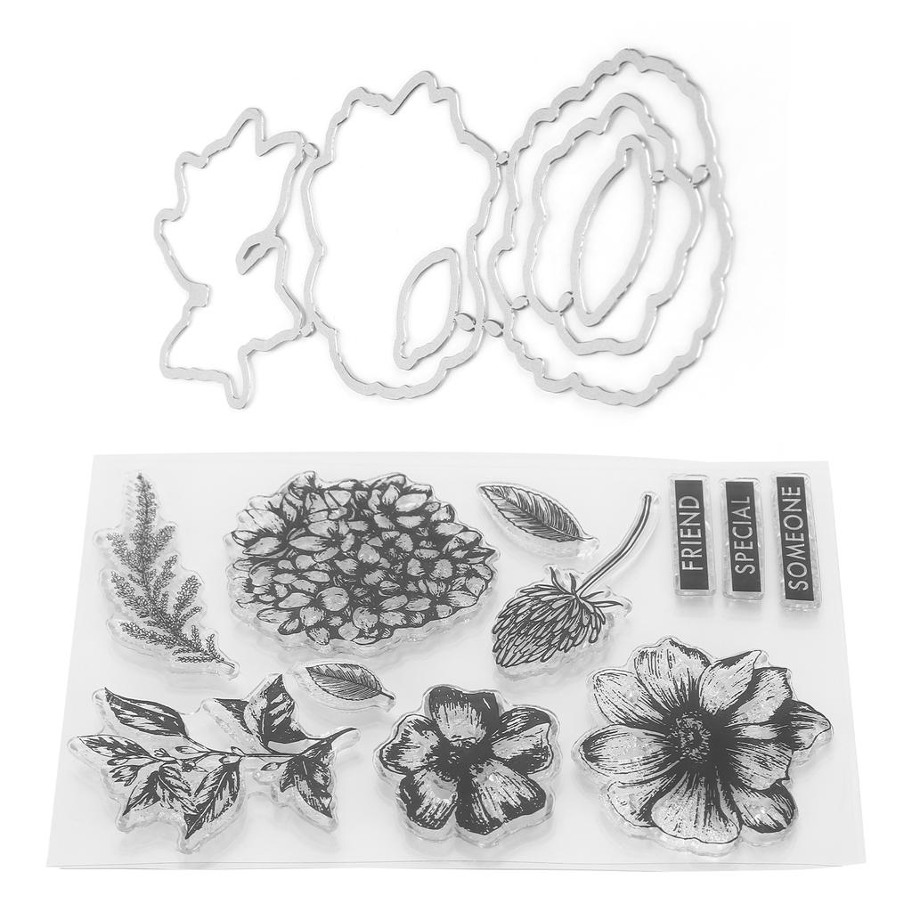 TPR Flower Pattern Transparent Seal DIY Scrapbook Card Making Photo Album Decoration