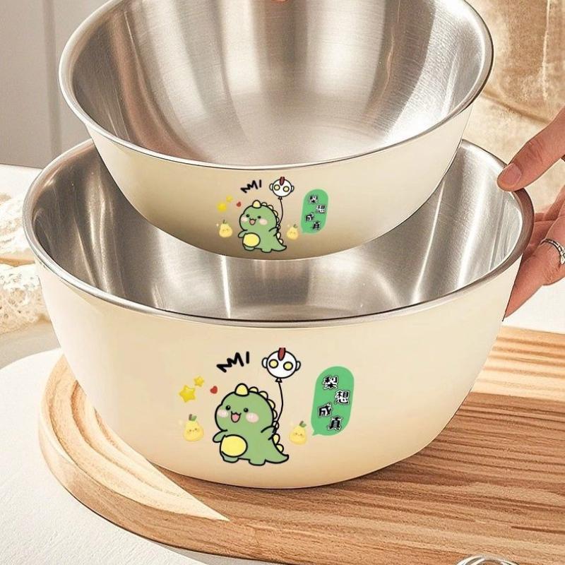 1 Stück Salatschüssel mit großem Fassungsvermögen aus verdicktem Edelstahl, geeignet für Heimküchen, Waschbecken, Gemüsewaschen, Eierschlagen, Kochschüsseln