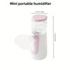 1ks přenosný mini zvlhčovač a aroma difuzér s viditelnou nádržkou na vodu, dobíjecí, tichý provoz, design s horním plněním pro cestování, kancelář, noční stolek