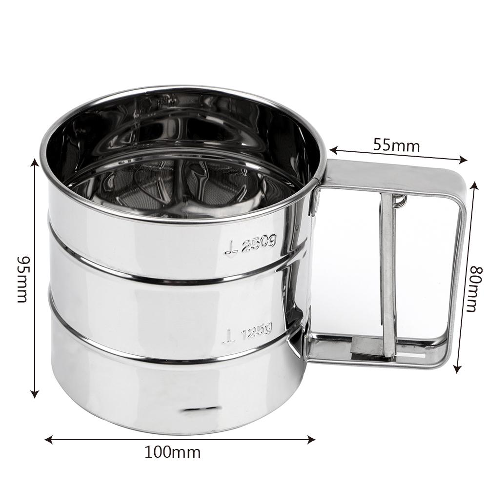 Powder Flour Mesh Sifter Cup Stainless Steel Sieve Cup Baking Icing Sugar Shaker Pastry Baking Tools Bakeware For Cakes Decorating
