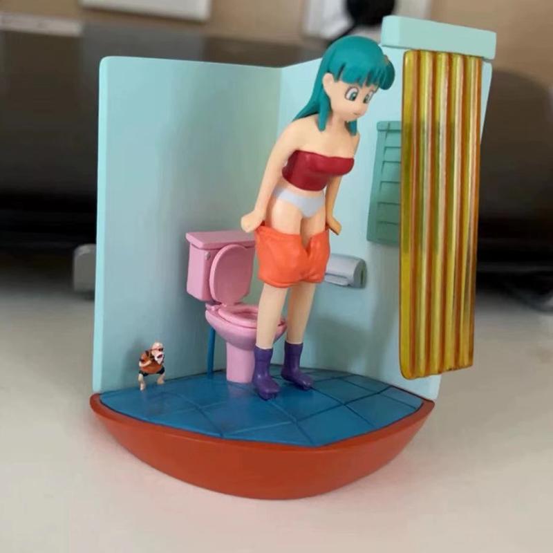 

Dragon Ball Anime Figure Bulma Action Figures Master Roshi Toilet Peep Statue PVC Model Doll Collection Decor Toy Birthday Gifts no box