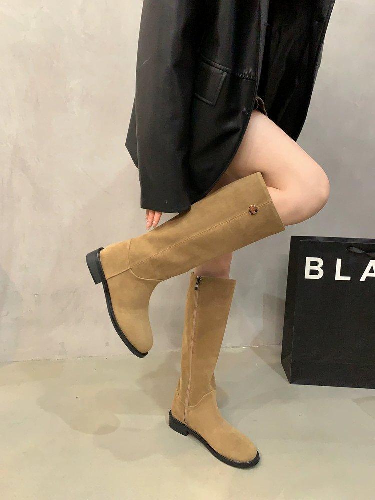 Western Cowboy Martin Boots Fashion Skinny Boots Women's Shoes 2025 New Autumn Retro Suede Knight Boots Boots Boots