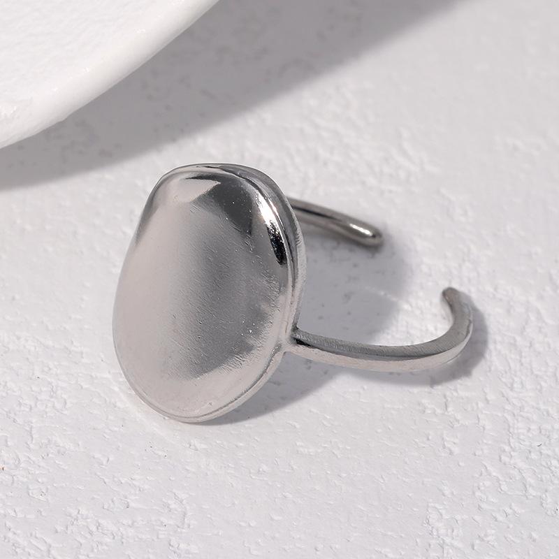 

Vintage Classic Circular Geometry Rings Neutral Zircon Stainless Steel Adjustable Ring With An Opening Mothers Day Gifts resizable