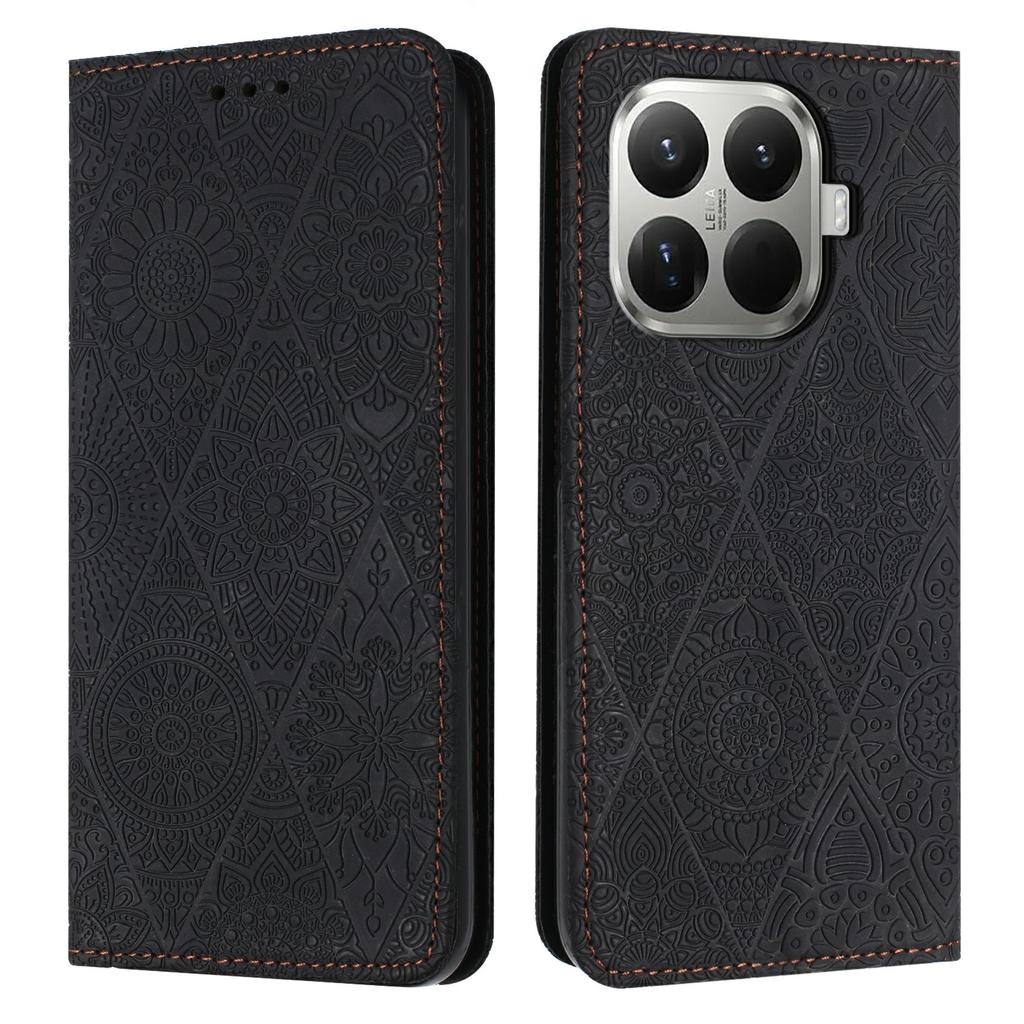 For Xiaomi 15T Pro Case Imprinted Flower Wallet Stand Leather Phone Cover