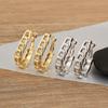 Nidin New Trendy Copper Unique Twist Round Hoop Earrings For Women Female Punk Style Daily Party Ear Jewelry Gifts Wholesale