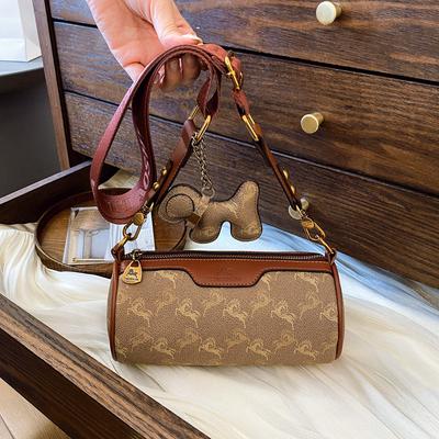 Small Bag Women's New High-end Sense Versatile Temperament Printed Little Boston Fashion Shoulder Messenger Bag