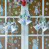 Festive Home Decor Christmas Bell Ornament Vintage Rustic Jingle Bell Door Hanger White Bell Hanging Ornaments for Holiday Tree