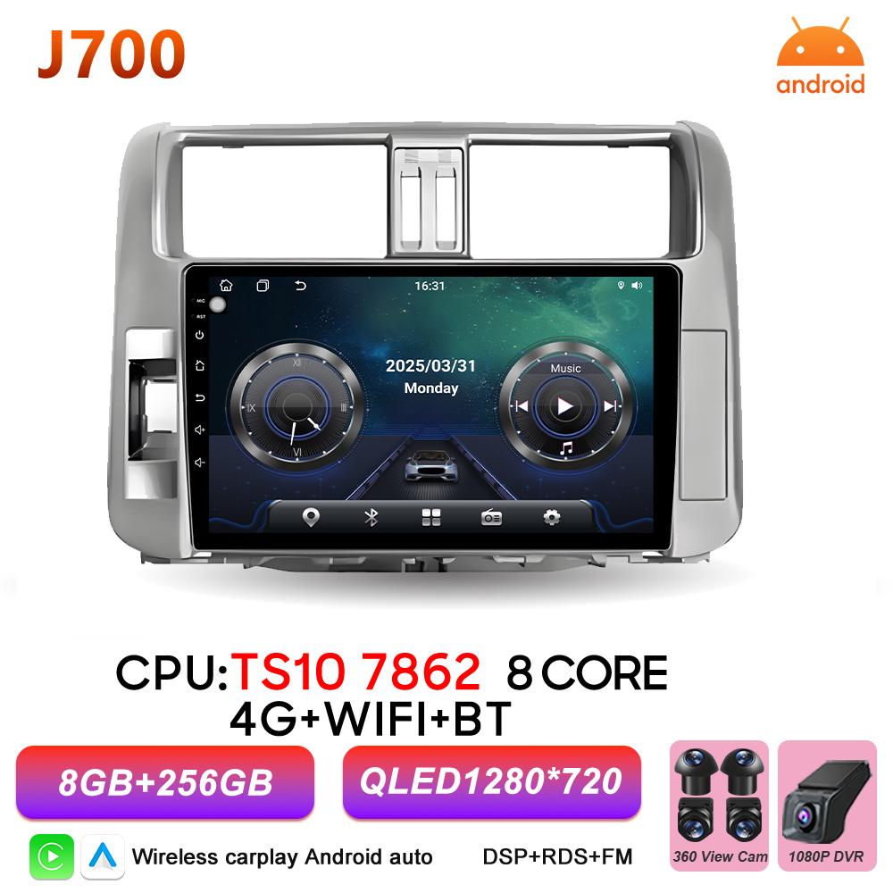 Android 16 Car Radio For Toyota Land Cruiser Prado 150 2009 2010 2011 2012 2013 Carplay Video Multimedia Player BT Stereo Screen