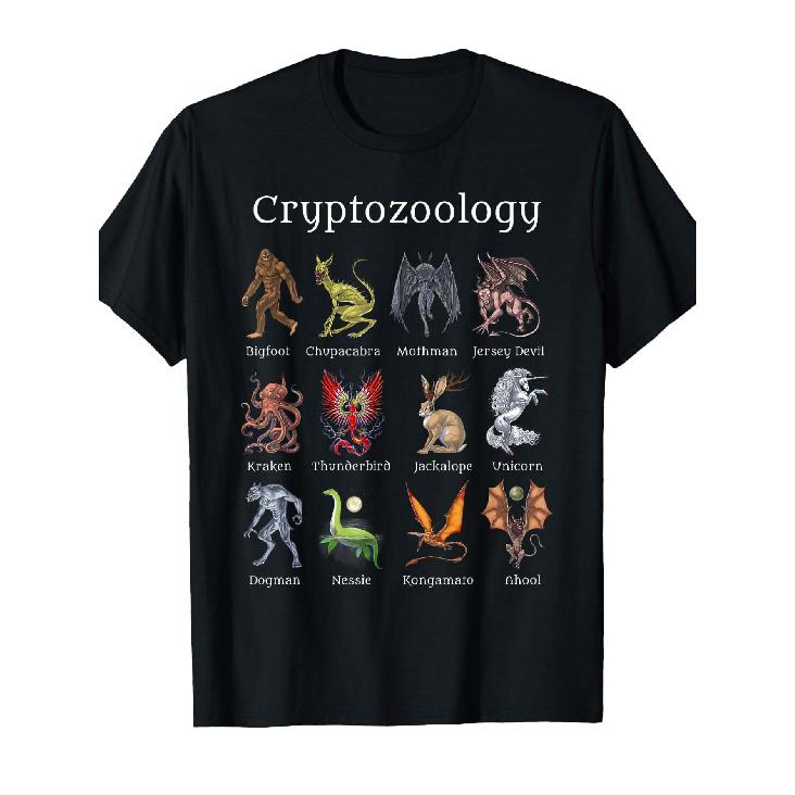 Cryptozoology Cryptid Creatures Fantasy Mythical Monsters T-Shirt S