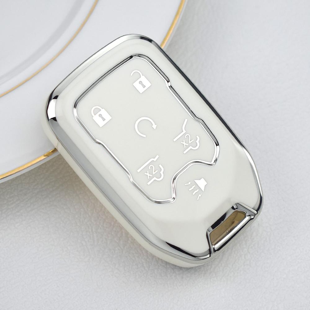 New Car Key Cover Case fob For Chevrolet Suburban Silverado GMC Terrain Yukon Tahoe Sierra Smart Auto Accessories Key Ring