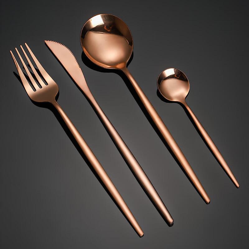 LIU 24-Piece Multi-color Stainless Steel Cutlery Set