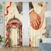 2pcs Romantic Wedding Hand & Gazebo Curtains   Perfect for Bridal/Anniversary Window Decor  Rod Pocket Curtains